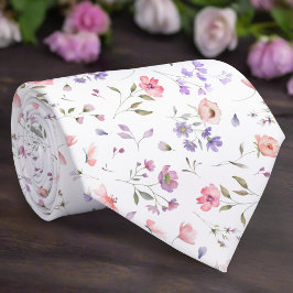 Corbata Elegante Flor Salvaje En Boda De Fondo Blanco