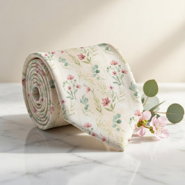 Corbata Elegante Floral Botánico de Primavera