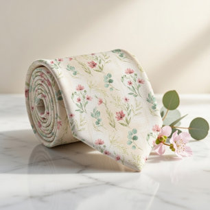 Corbata Elegante Floral Botánico de Primavera