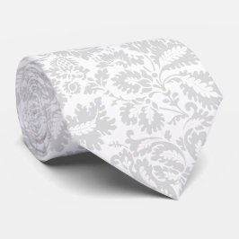 Corbata Elegante Floral Botánico Gris