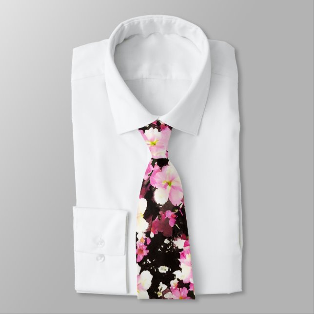 Corbata Elegante Floral de cerezo rosa (Atado)