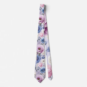 Corbata Elegante Floral de Jardín de Flor Blanca Lavanda A