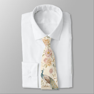 Corbata Elegante Floral de Pavo Real Vintage (11)