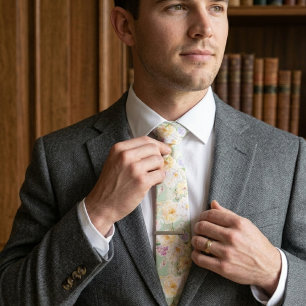 Corbata Elegante floral minimalista sobrio único
