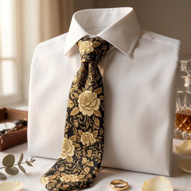 Corbata Elegante Floral Oscuro  (Subido por el creador)
