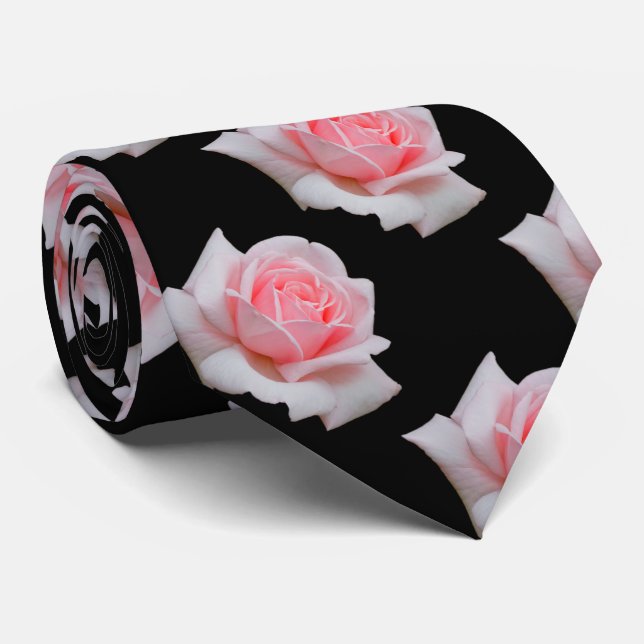 Corbata Elegante floral rosa de rosas (Enrollado)