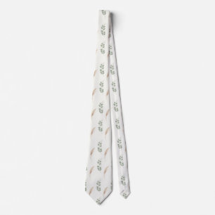 Corbata Elegante Floral Seca Neutral