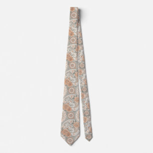 Corbata Elegante Floral Victoriana Melocotón Salvia