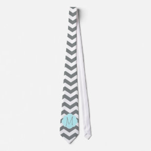 Corbata Elegante, fresco, clásico monograma de chevron gri