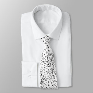 Corbata Elegante garabato floral
