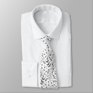 Corbata Elegante garabato floral