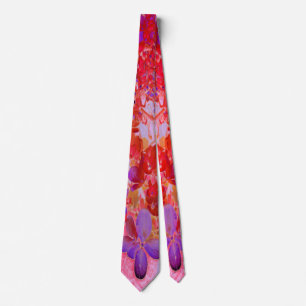 Corbata Elegante Hortensia de Luz de Lima Púrpura y Naranj
