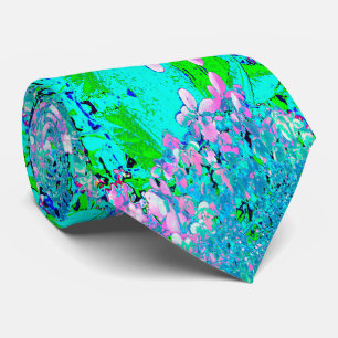 Corbata Elegante Hortensia Limelight Rosa y Azul