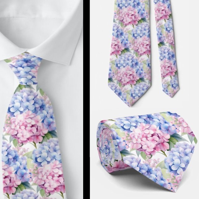 Corbata Elegante Hydrangeas Rosa Azul (Subido por el creador)