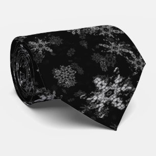 Corbata Elegante invierno noche nevada blanco negro