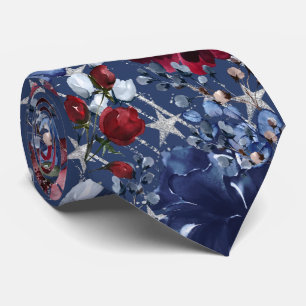 Corbata Elegante Jardín Floral 4 de Julio Estrellado