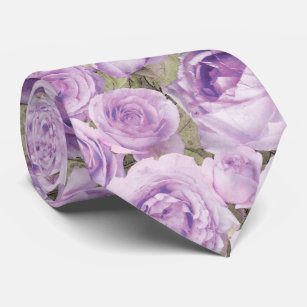 Corbata Elegante Lavanda Rosa Boda de acuarela floral
