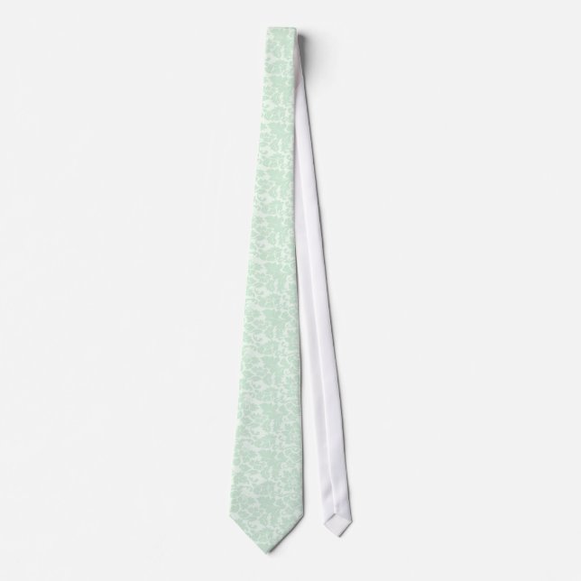 Corbata Elegante Mint-Green 2 damascos florales (Anverso)