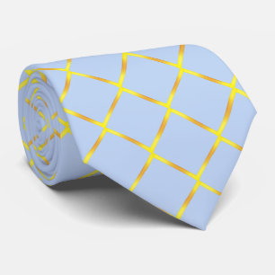 Corbata Elegante moderno patrón de diamante de oro en azul