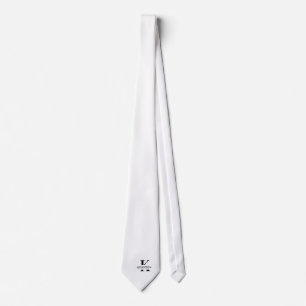 Corbata Elegante Monograma Blanco + Nombre