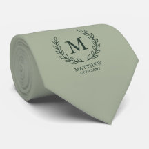 Elegante Monograma de Bodas de Oficial en Verde Sa