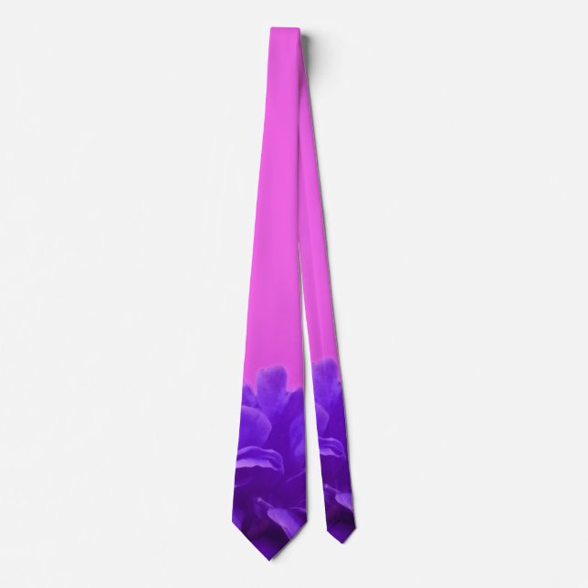 Corbata Elegante Morado Floral (Anverso)