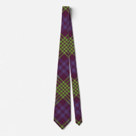 Corbata Elegante morado verde tartán azapado de cuello hom