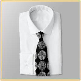 Corbata Elegante mosaico blanco y negro