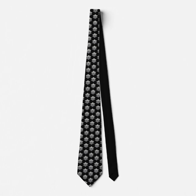 Corbata Elegante Navidades metálicos Black I Snowflake (Anverso)
