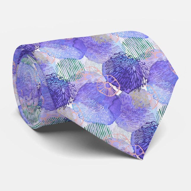 Corbata Elegante Necktie floral Purple (Enrollado)