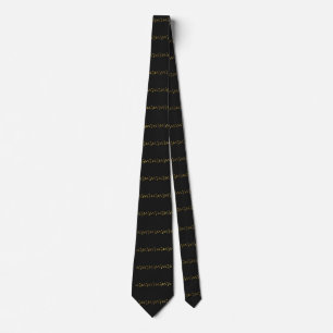 Corbata elegante negra y dorada