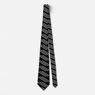 Corbata Elegante Negro con 3 Líneas Blancas