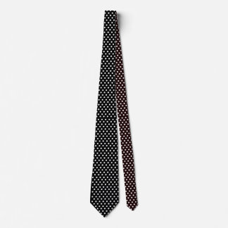 Corbata Elegante negro con puntos de polka blanco y cordón