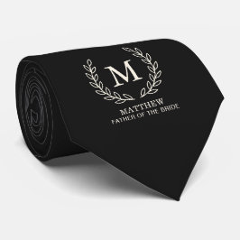 Corbata Elegante Negro Padre de la Novia Inicial Boda