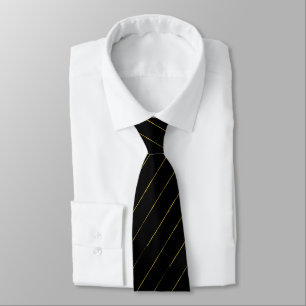 Corbata Elegante negro y rayado de oro