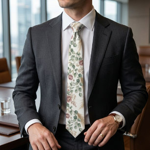 Corbata Elegante Neutral Botánico Boho Pampas