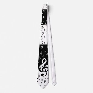 Corbata Elegante Ola Tíblica Negro y Blanco