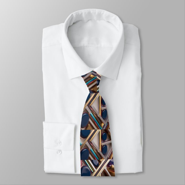 Corbata Elegante oro y azul (Atado)