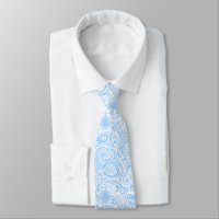 Elegante Paisley Vintage Azul y Blanco