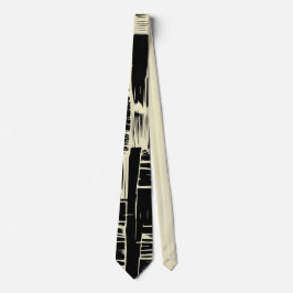 Corbata Elegante patrón abstracto negro y blanco