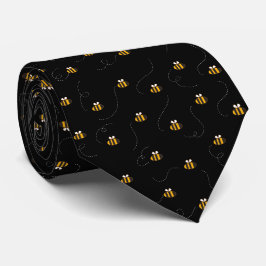 Corbata Elegante patrón amarillo negro de abeja sin foco