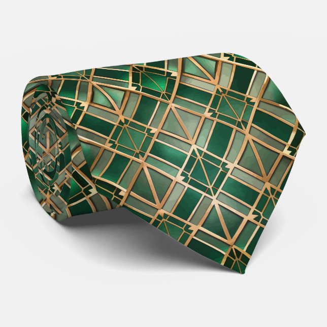 Corbata Elegante patrón Art Deco con baldosas (Enrollado)
