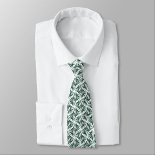 Corbata Elegante patrón Art Déco con follaje verde
