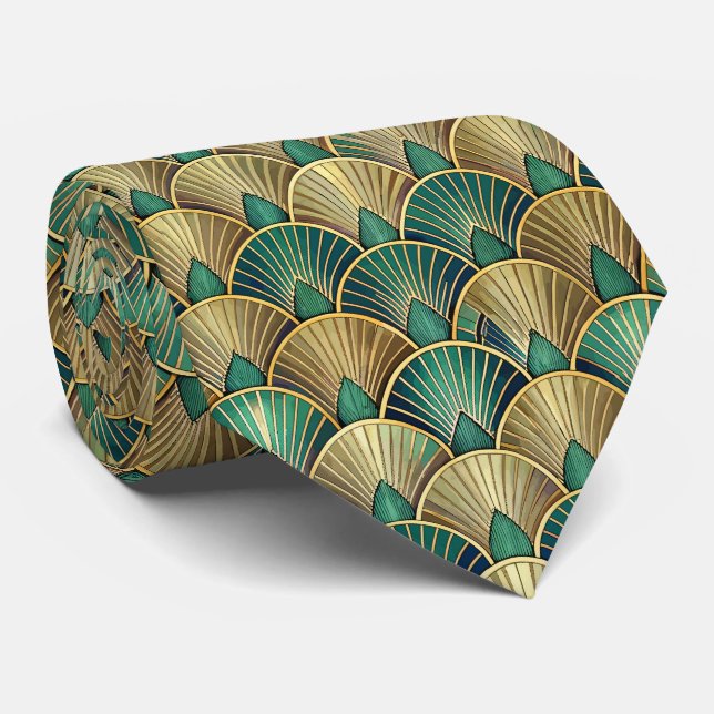 Corbata Elegante patrón Art Deco de azulejos (Enrollado)
