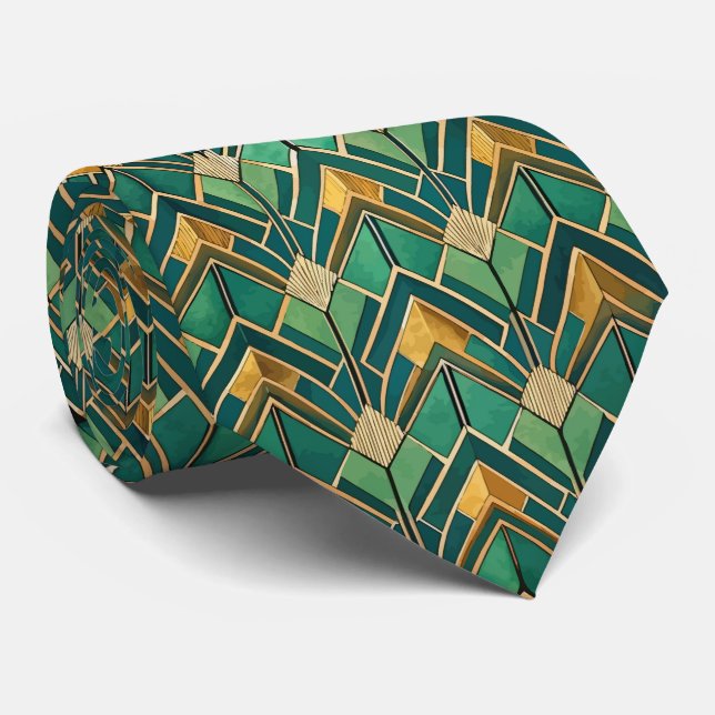 Corbata Elegante patrón Art Deco de azulejos (Enrollado)