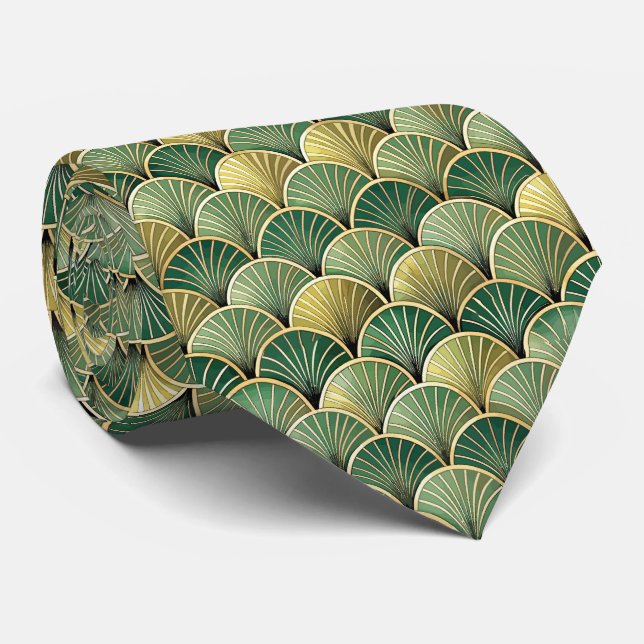 Corbata Elegante patrón Art Deco de baldosas (Enrollado)