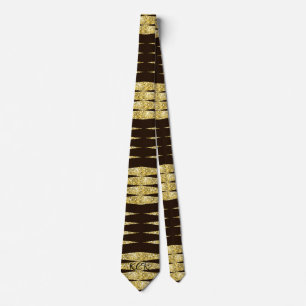 Corbata Elegante patrón art déco negro con brillo dorado