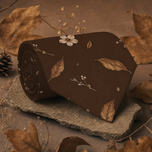 Corbata Elegante patrón botánico sin fisuras de otoño
