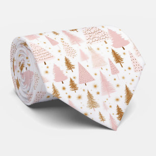 Corbata Elegante Patrón de Árboles de Navidad Rosados Fest