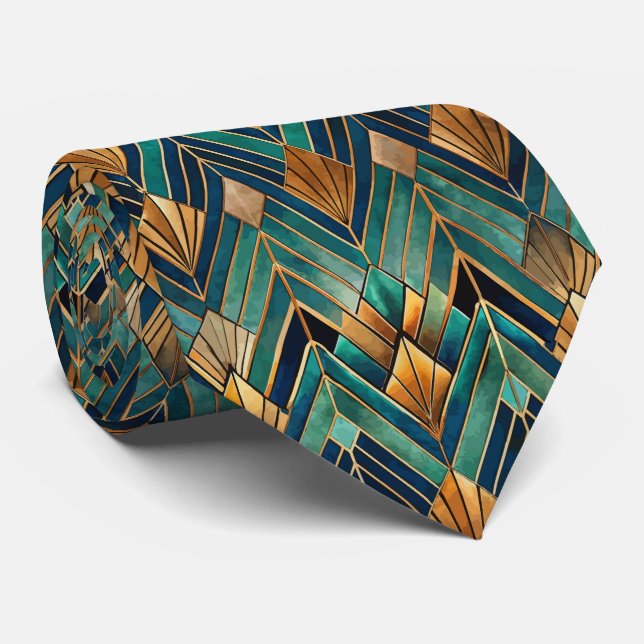 Corbata Elegante patrón de azulejos Art Deco (Enrollado)